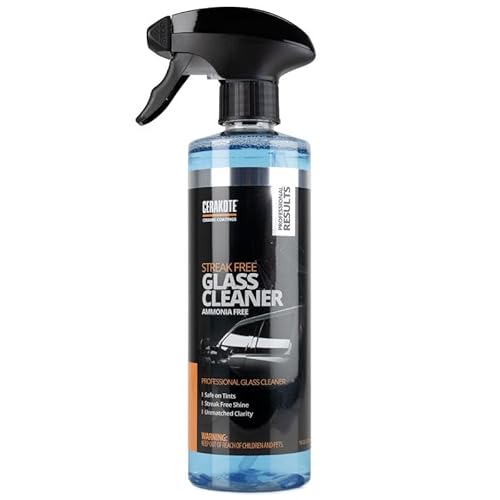 CERAKOTE Glass Cleaner (16 oz.) - Streak-Free Shine - Maximum Cleaning Strength - Safe on Window Tints - Unmatched Clarity for Car, Truck, and Other Vehicle Glass