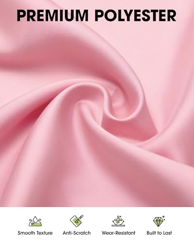 Image of Pureegg Rectangle Table Cloth 60 inch x 102 inch - Durable Polyester Tablecloth Offers Reusable & Washable Protection, Ideal for Outdoor Party, Picnic, Wedding, Banquet and Birthday, 2 Pack, Pink