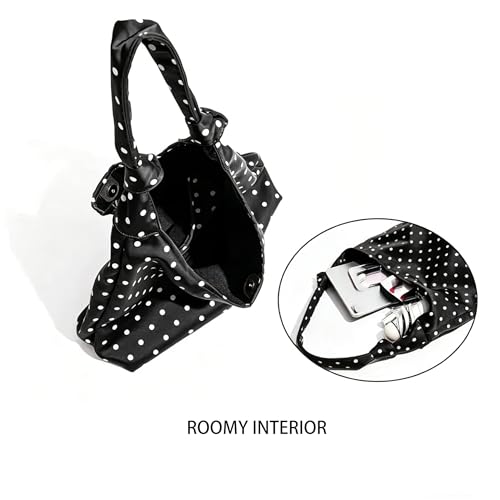 Bolso de tela con lunares para mujer, estilo tote y hobo miniatura 3
