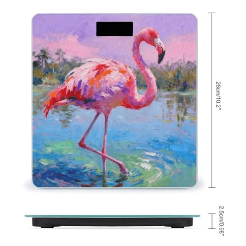 Báscula digital de baño Tropical Flamingo con pantalla LCD miniatura 2