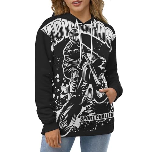 Sweatshirt motocross unisexe avec capuche manches longues pull sport taille S