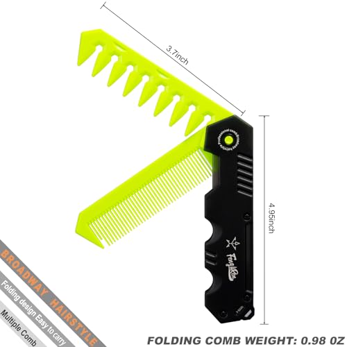 Peine plegable 2 en 1 portátil para cabello verde miniatura 2