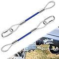 UCandy 2 Pack Trailer Safety Towing Cables,12 Inch Extension Cable with Snap Hook Safety Latches for Towing Bar 8000 Lbs Load Capacity