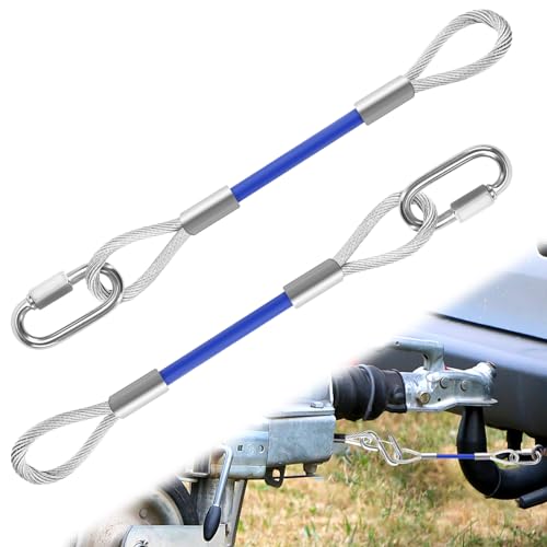 UCandy 2 Pack Trailer Safety Towing Cables, 12" Extension Cable with Snap Hook Safety Latches for Towing Bar 8000 Lbs Load Capacity by UCandy - Used condition - US$17.50