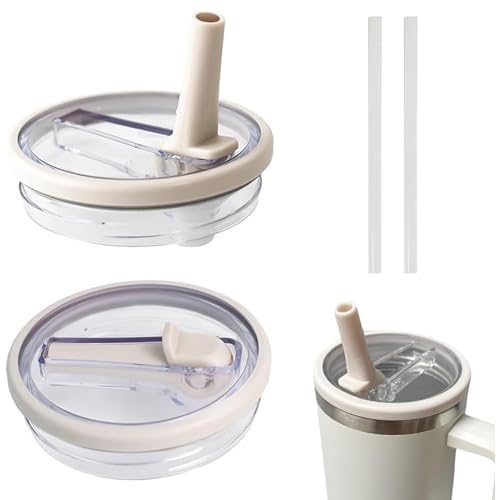 QLEBAO Stanley Cup Lot de 2 couvercles anti-fuite pour tasse de 100 ml (blanc)