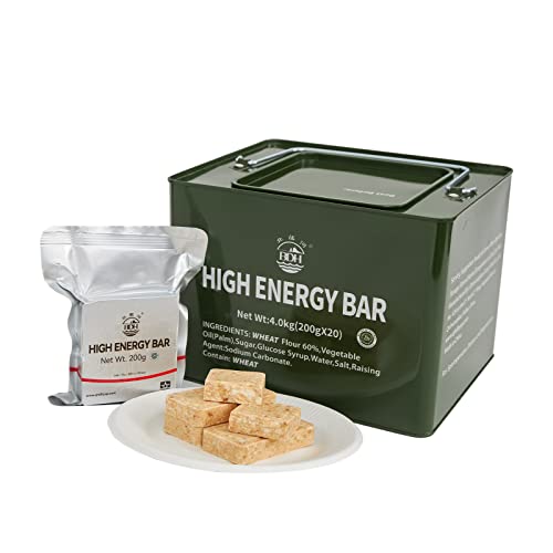 Raciones de comida de emergencia Comida lista para comer, Long Self Life 18400 Pastillas de supervivencia de calorías, paquete de 20 con caja de hojalata