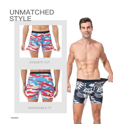 Men's Underwear Boxer Briefs Bamboo Viscose Trunks Soft Comfortable Multipack4