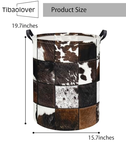 Image of Baby Laundry Basket Kids Hamper Toy Storage Bin for Boys Room Decor Baby Nursery Hamper Gift Baskets for Bedroom Bathroom(Cows Print)