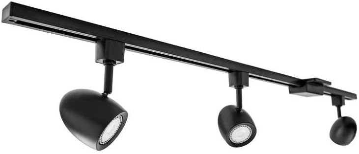 Lithonia Lighting LTKOVAL MR16GU10 LED 27K DBL M4 Ostrich Egg 3-Light LED Track Lighting Kit, 44.5", Black