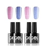 Renstorm Soak Off UV Led Gel Nail Polish 4 Colors Fur Gel Nail Art Set 7.5ML/Bottle