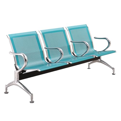 UYCVT 3-Seat Reception Bench with Armrests – Comfortable Waiting Room Chairs for Office, Airport, Hospital, and Bank – Dimensions: 175 X 65 X 78 Cm-Vert