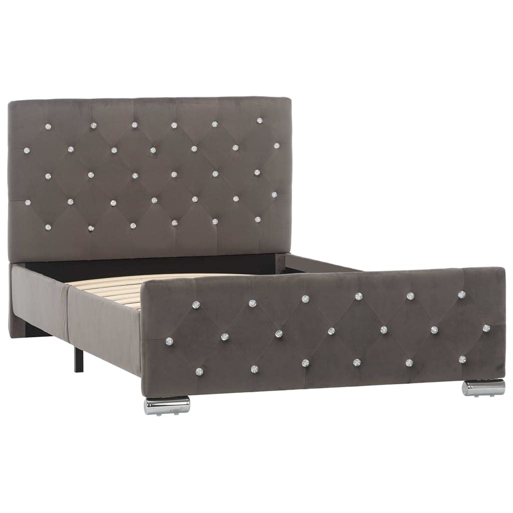 vidaXL Estructura de Cama Dormitorio Base Completa Armazón Adolescente Adulto Listones Soporte Interiores Doble Terciopelo Gris 100x200cm
