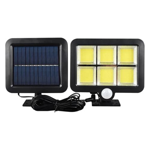 Foco solar pared dividido de 120 LED con sensor de movimiento para iluminar zonas oscuras