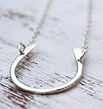  Sterling Silber Hufeisen Halskette Lucky Horseshoe Charm zierliche L?nge 41 cm / 16 Zoll + 5cm Extender