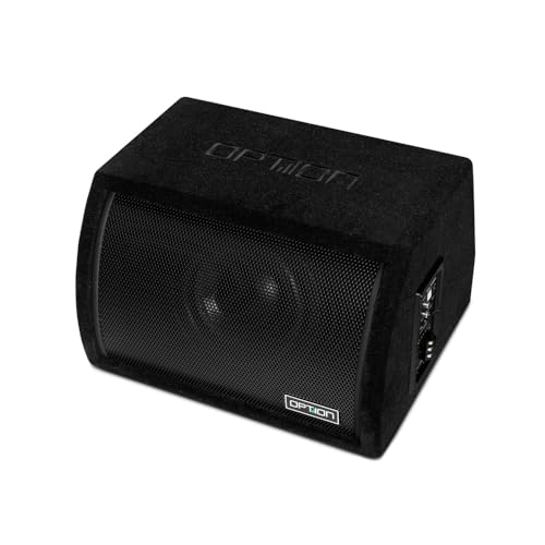 Option PULSE-6BRA Aktiv-Subwoofer im kompakten Bassreflex-Gehäuse mit 220 Watt RMS - Kleiner 16,5cm Subwoofer mit kraftvollem Bass - inkl. Pegelfernbedienung