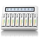 ⚡️【Rapide et Indépendant Slot de Charge】Adoptant 8 slots indépendants, EBL LCD Chargeur de Piles FY-809 peut charger et décharger librement 1-8PCS AA/ AAA Piles Rechargeables Ni-MH Ni-CD en même temps. La grande sortie jusqu’à 1000mA vous offre l’expérience de charge rapide.