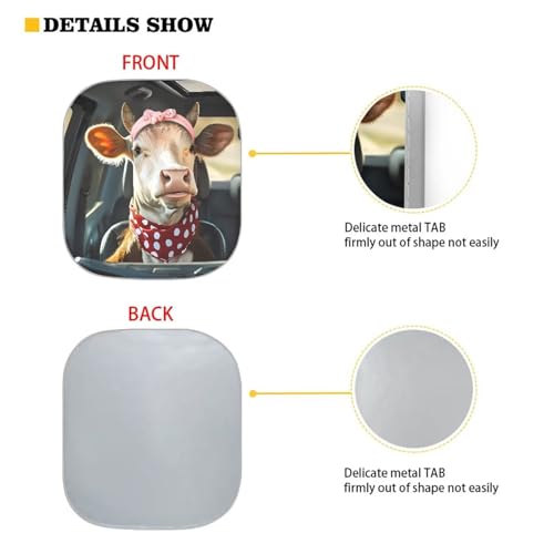 Image of Funny Cow Sun Shade for Car Windshield Foldable Front Windshield Shade for Sun Auto Vehicle Shield Reflector Blocking Screen Cover Fit Car Front Window for Trucks SUV Van