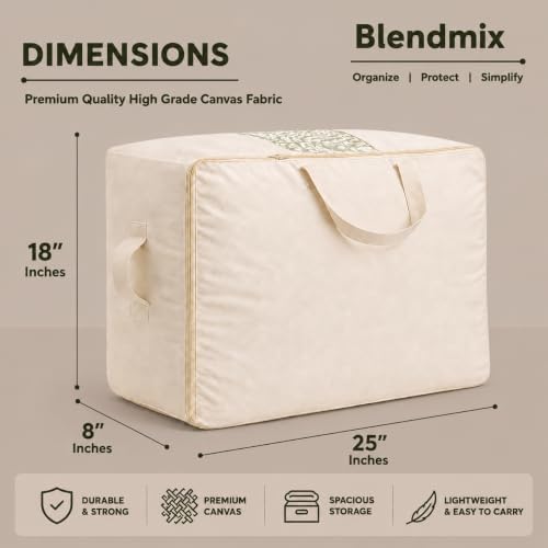 Image of Dustproof PVC Clothes Storage Bags | Foldable Saree & Suit Organizer with Zip | Transparent Wardrobe Organiser for Garments, Blankets, Sweaters (Canvas XXXL)