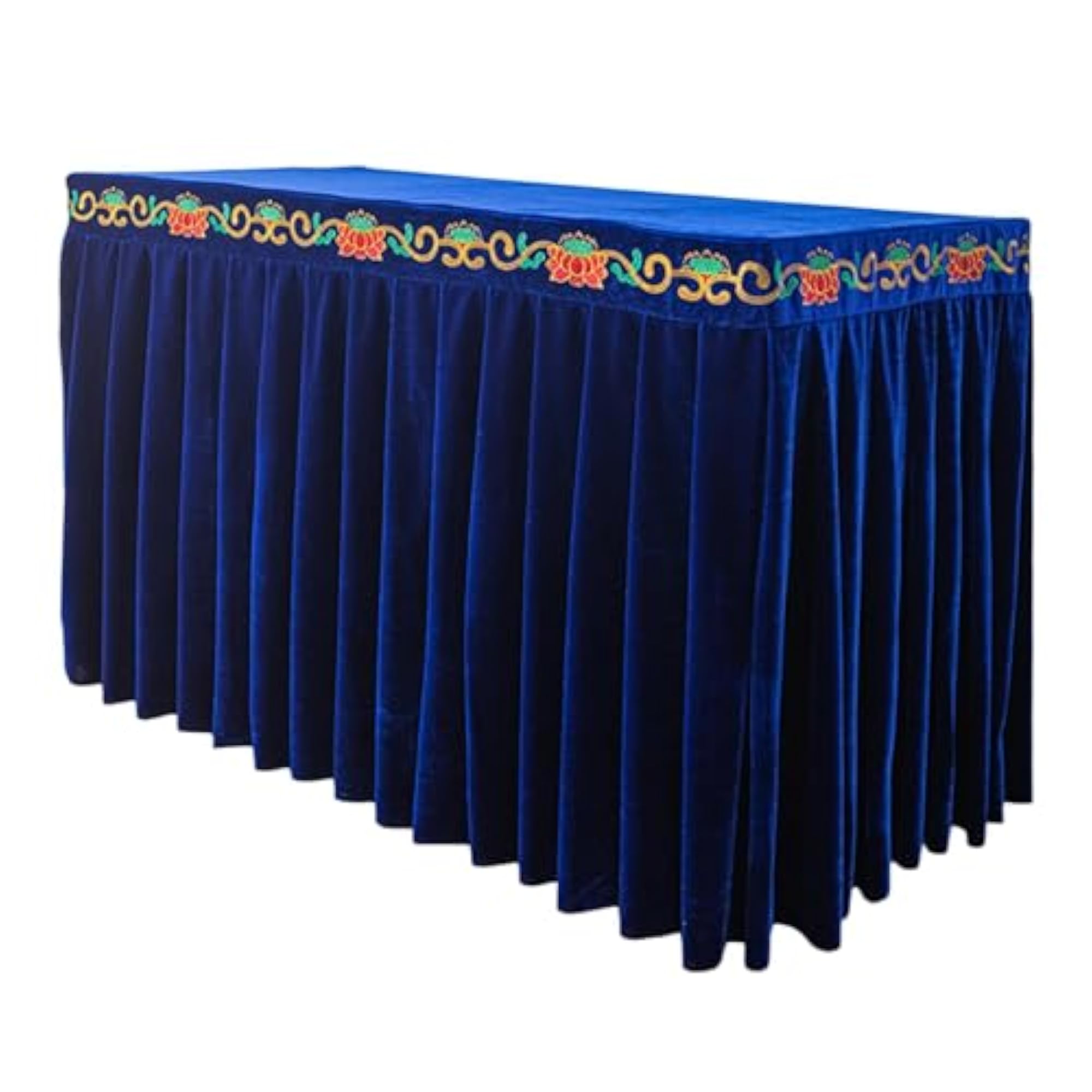 Buddhist Tablecloth with Blue Lotus Design