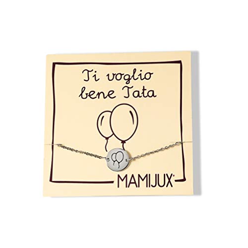 MAMIJUX bracciale a bottoncino in acciaio per le persone speciali della famiglia (Tata)