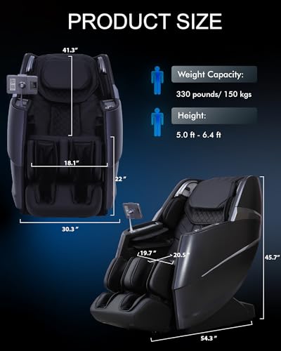 Image of Upgrade 4D Massage Chair Zero Gravity Massage Chair Full Body and Recliner AI Voice Control Auto Legrest Calf & Foot Rollers Heated Program Customization Black