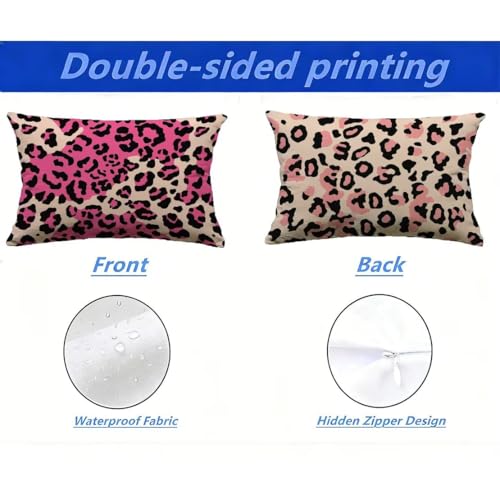 Housse de Coussin Extérieur 40x70 Lot de 2 Impermeable Rose - 3