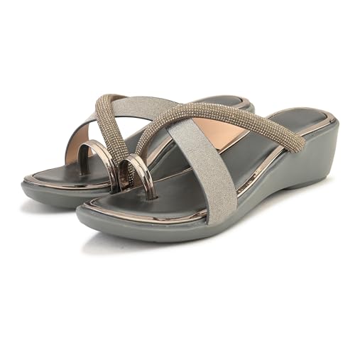 Image of Centrino Women's Wedge Heel Sandals | Stylish Slip-On Sandals for Ladies | Soft Cushioned Footbed for Comfort | Elegant & Trendy Design | Lightweight and Durable Fashion Footwear (9410)