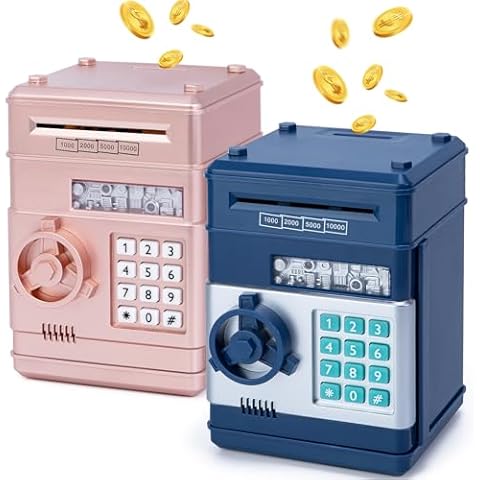 Refasy Piggy Bank for Kids,Boy Toys Electronic ATM Bank Password Money Saving Box for Children Ages 8-13 Kids Piggy Bank Birthday Xmas Gifts for Boys Girls Cover