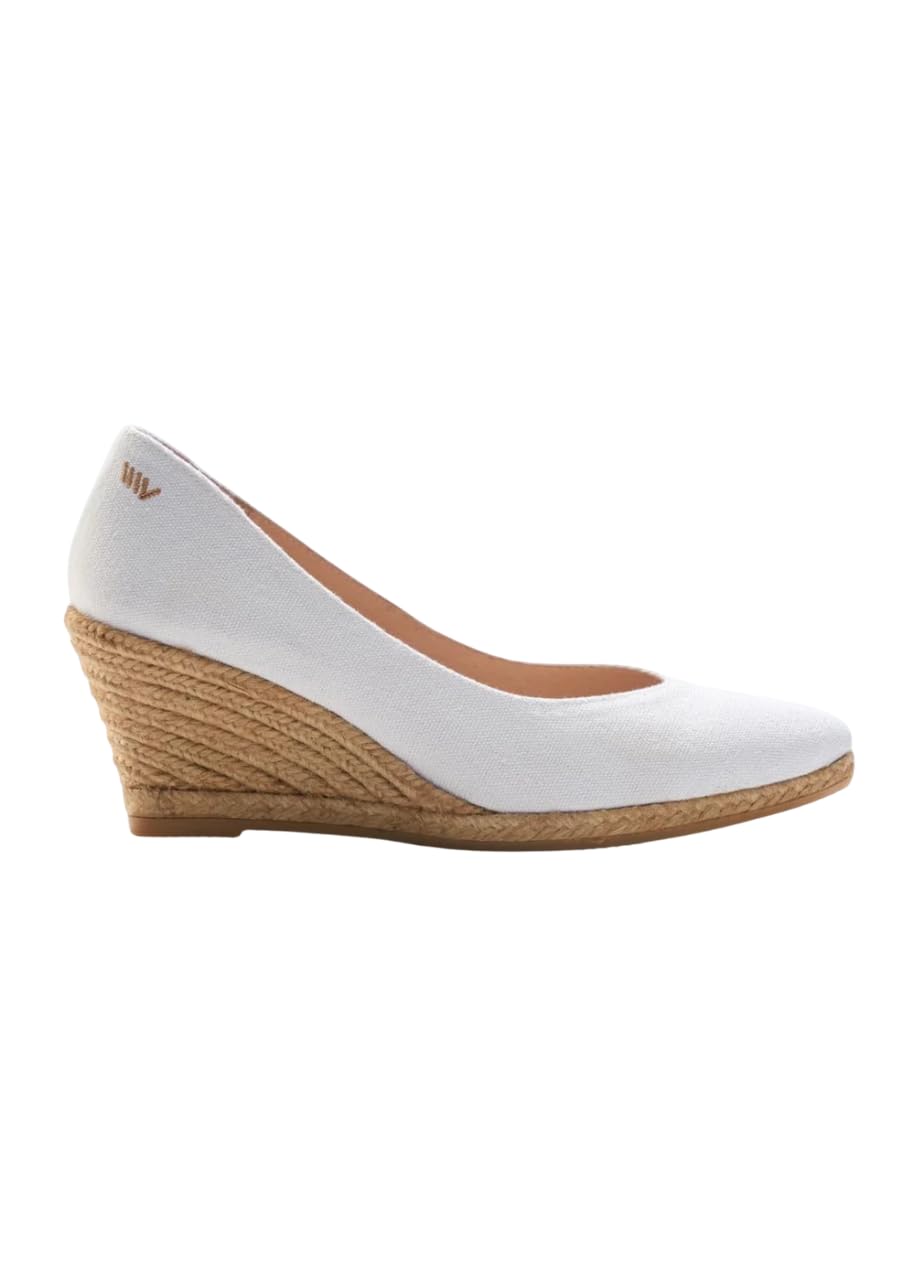 Viscata Roses Espadrille Canvas Wedges Spain Handmade 2 ½” Heel Woman Wedge Pumps with Organic Cotton Canvas and 100% Natural Jute Midsole for All Occasions: Casual, Work, Party
