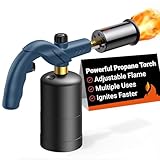 ThermoMaven Powerful Propane Torch, Kitchen Culinary Cooking Torch Lighter, Adjustable Blow Torch for Sous Vide Searing Steak, BBQ, Campfire Charcoal Starter, Gas Welding Kit, Blue (Tank Not Included)