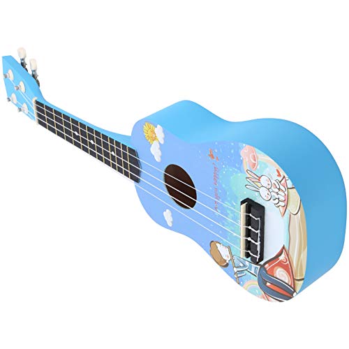 Ukulélé de 53,3 cm à motif de dessin animé 4 cordes en bois avec sac de transport pour enfants débutants (bleu) - Les Beatles, Paul McCartney, John Lennon, RIngo Starr, George Harrison Ukulélé de 53,3 cm à motif de dessin animé 4 cordes en bois avec sac de transport pour enfants débutants (bleu) – Image 7