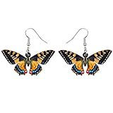 Größe: 21 mm x 43 mm LNZDRH Acryl Tiger Schwalbenschwanz Schmetterling Insektenohrringe Big Dangle Drop Fashion Sommerschmuck für Frauen Mädchen Teenager Damen