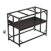 Sturdy Metal Aquarium Stand with Power Outlets, Adjustable Storage Cabinet – 660LBS Capacity, Black – Suitable for 40 Gallon Fish Tank, Turtle Tank, Fish Tank Accessories – Perfect Fish Tank Stand for Organization and Convenience