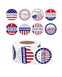 500pcs 1.5 inch I Voted Today Stickers for Voting Election Day Round Red White Blue Community Vote USA Flag Design Labels (8-in-1)