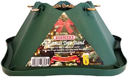 Bosmere Christmas Tree Stand for Trees up to 6 Feet with up to 4.75 Inch Trunk, G470 Green