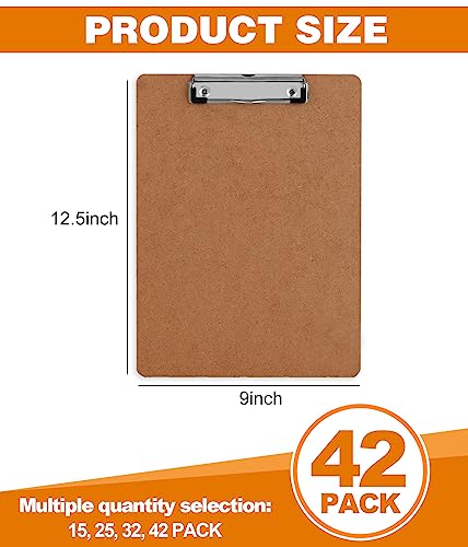 Clipboards-HERKKA-42-Pack-Hardboard-Office-Clipboards-Low-Profile-Clip-Standard-A4-Letter-Size-ECO-Friendly