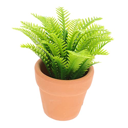 OUNONA ミニ鉢植え garming miniature 人工の植物 妖精 観葉植物 人工の小さな植物 隠れるミニ動物 キット 耐摩耗性 工場 繊細なミニチュア植物 プラスチック Green