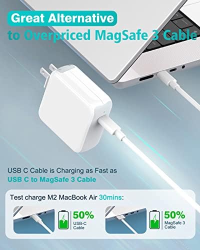 Charger for MacBook Air MacBook Pro 13 14 15 16 inch 2025 2024 2023 2022 2021 2020, M1 M2 M3 M4 Laptop 70W USB C Power Adapter, iPad, LED, 6.6FT USB-C Cable, Charging as Fast as Original Quality - 1