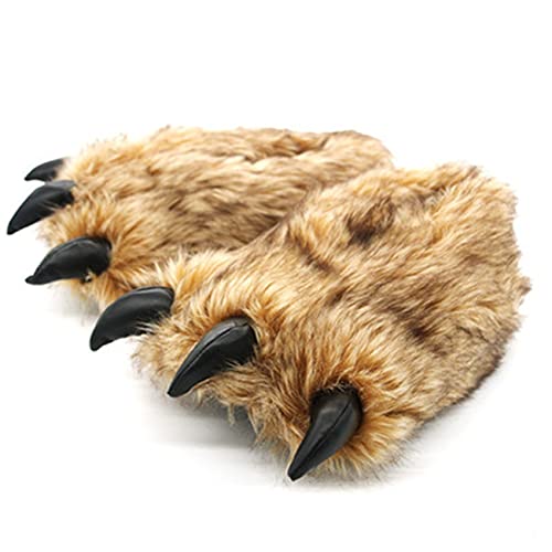 YESBOR Men Women Plush Bear Claw Shoes Fuzzy Halloween Animal House Slippers