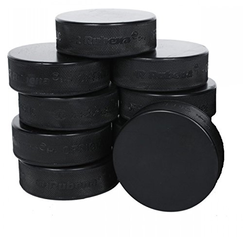 A&R Sports A&R Official Size & Weight Game/Practice Ice Hockey Pucks, Black - 10 Pack
