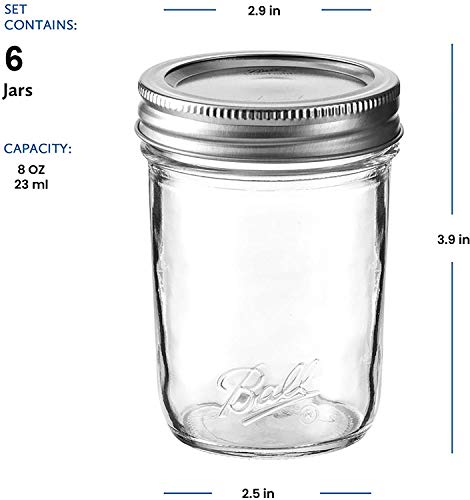 Regular Mouth Mason Jar 8 Oz [Set Of 12] Canning Jars With Airtight Lids And Bands - For Canning, Fermenting, Pickling - Glass Jar, Microwave & Dishwasher Safe - Bundled With Sewanta Jar Opener #TOP7