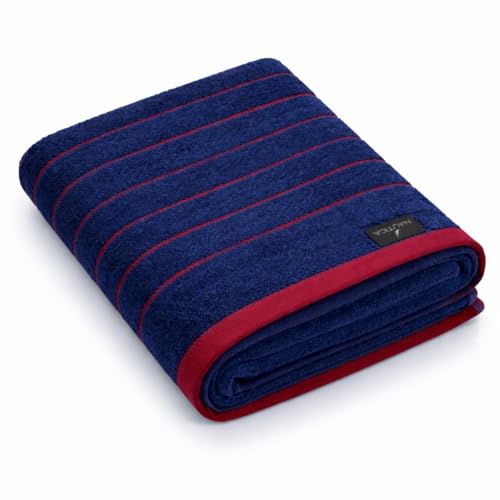 Image of NAUTICA Quick Dry Towel -1pc Bath Towel (ridgeport) | 500 GSM l 30 x 60 inch | Quick Dry Large Pool & Travel Towel | Blue /RED