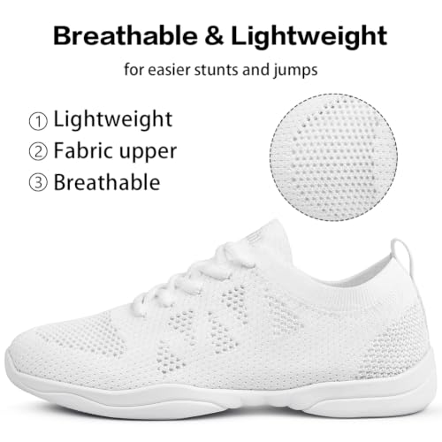 Image of CADIDL Cheer Shoes for Women Black Cheerleading Athletic Dance Shoes Girls Flats Tennis Walking Sneakers