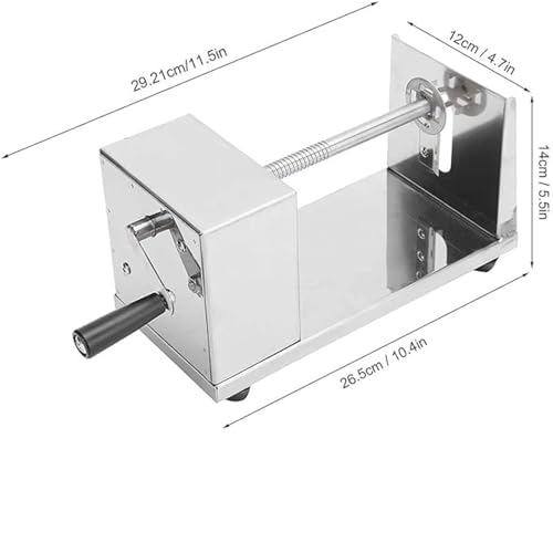 Image of Stainless Steel Potato Slicer - Potato Twister Machine - Manual Twisted Potato Spiral Vegetable Cutter (6 x 5.5 x 11.3 inches, 1 pcs)