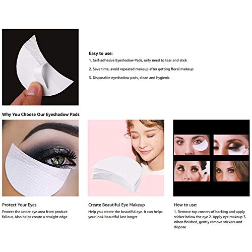 Shanpin 100 Pieces Eyeshadow Shield Eyeshadow Gel Pad Patches Eyeshadow Stencils For Eyelash Extensions, Lip Makeup Supplies Professional Makeup Protection Tool（Half-Moon Shape） #TOP4
