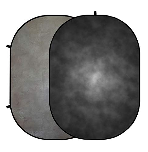 Kate Collapsible Backdrop Grey&Black Pop Up Backdrop Portable Headshot Backdrops, 5x6.5ft