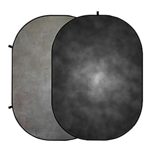 Kate Collapsible Backdrop Grey&Black Pop Up Backdrop Portable Headshot Backdrops, 5×6.5ft