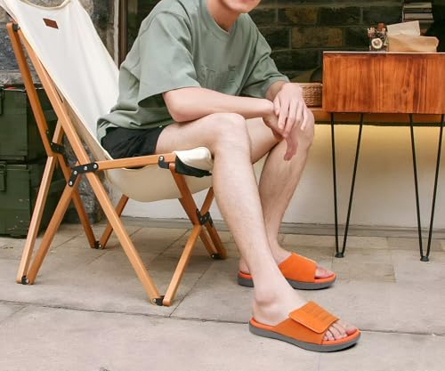 Image of ONCAI Mens Sandals Adjustable Straps Orthotic Plantar Fasciitis Open Toe Athletic Sport Slides with Soft Comfy Arch Support Footbed Size 7.5-15