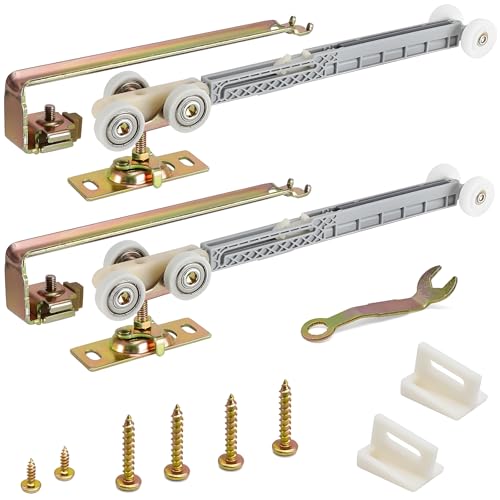 Sliding Pocket Door Bi-Directional Soft Close Rollers Kit with 1 O.D. Ball Bearing Wheels Compatible with 100 134F 138F 2610F Series Track Fit Johnson P/N#1062 Hardware Kit 2 Pack
