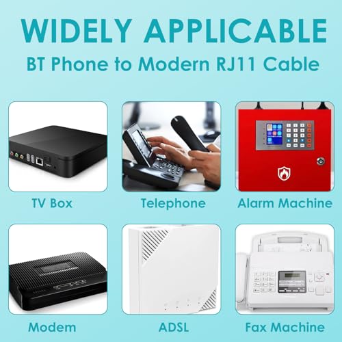 brileze BT Telephone to RJ11 Cable 5 Metres for Landline ADSL Modem Phone Plug Male Broadband Cable 2 Pin Wire 6P2C Extension Lead for UK Landline Modem Fax Dial-Up Home Office, White - Image 4